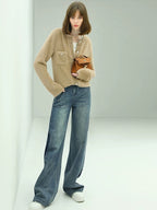 COCOBELLA Patchwork Denim Straight Leg Natural Waist Zipper Fly Women Jeans Pants