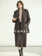 COCOBELLA Petal Pink French Ruffle Collar Button Straight Fit Women Long Sleeve Shirts