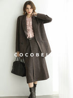 COCOBELLA Petal Pink French Ruffle Collar Button Straight Fit Women Long Sleeve Shirts