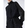 COCOBELLA_Pleated_Lace_Patchwork_French_Straight_Petal_Sleeve_Women_Polyester_T-Shirts_MISSTT