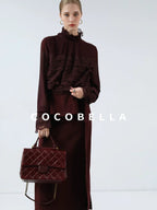 COCOBELLA Pleated Lace Patchwork French Straight Petal Sleeve Women Polyester T-Shirts