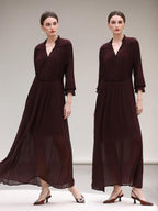 COCOBELLA Pleated Ruffle Lace Collar A Line Office Shirt Dress Two Piece T-Shirts