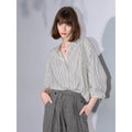 COCOBELLA_Pleated_Striped_Stand_Collar_Straight_Fit_Long_Sleeve_Button_Commuter_Shirts_MISSTT