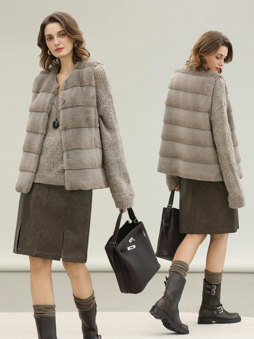 COCOBELLA Plush Faux Fur Luxury Sleeveless Straight Fit Womens Silver Blue Outerwear Vest