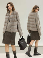 COCOBELLA Plush Faux Fur Luxury Sleeveless Straight Fit Womens Silver Blue Outerwear Vest