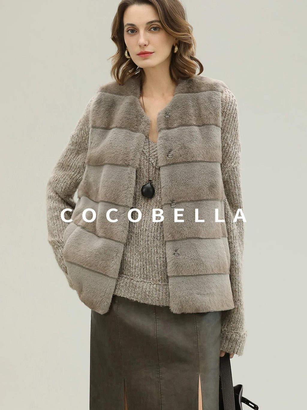 COCOBELLA Plush Faux Fur Luxury Sleeveless Straight Fit Womens Silver Blue Outerwear Vest
