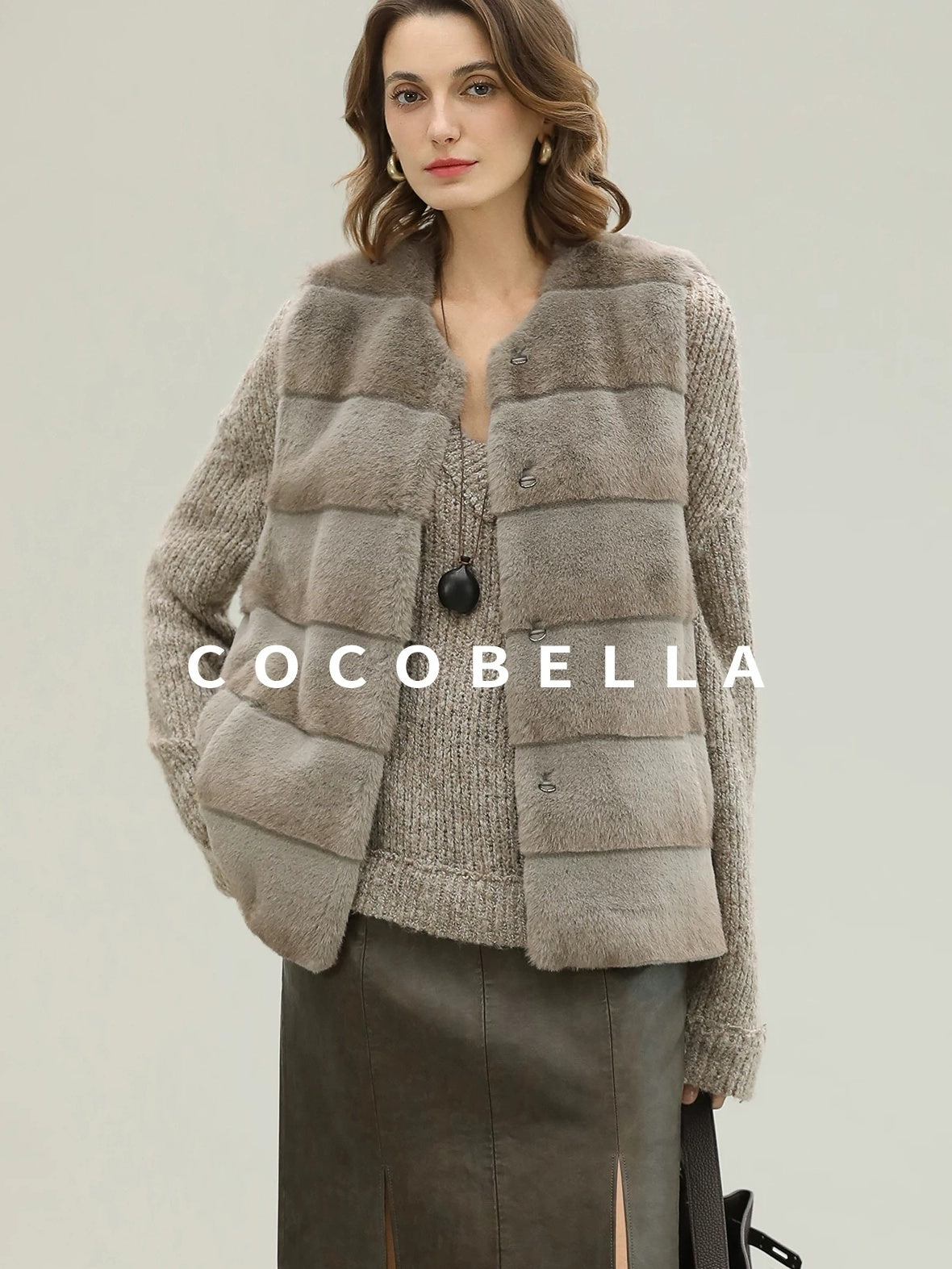 COCOBELLA Plush Faux Fur Luxury Sleeveless Straight Fit Womens Silver Blue Outerwear Vest