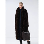 Plush Faux Fur Oversized Stand Collar Vintage Commuter Coffee Brown Coats
