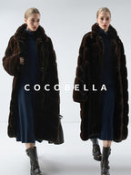 Plush Faux Fur Oversized Stand Collar Vintage Commuter Coffee Brown Coats