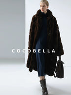 Plush Faux Fur Oversized Stand Collar Vintage Commuter Coffee Brown Coats