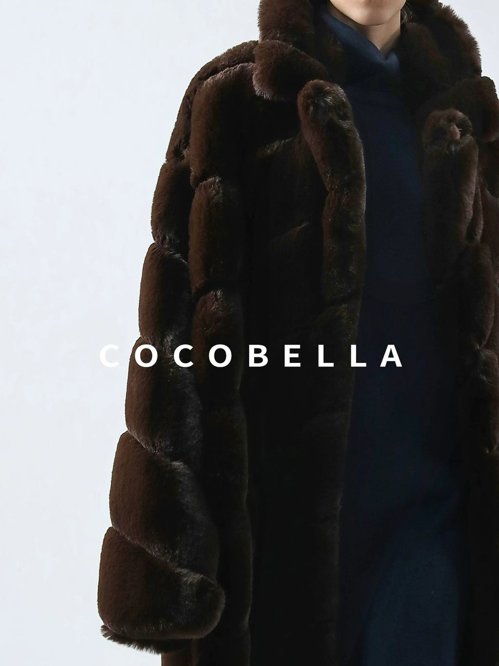 Plush Faux Fur Oversized Stand Collar Vintage Commuter Coffee Brown Coats