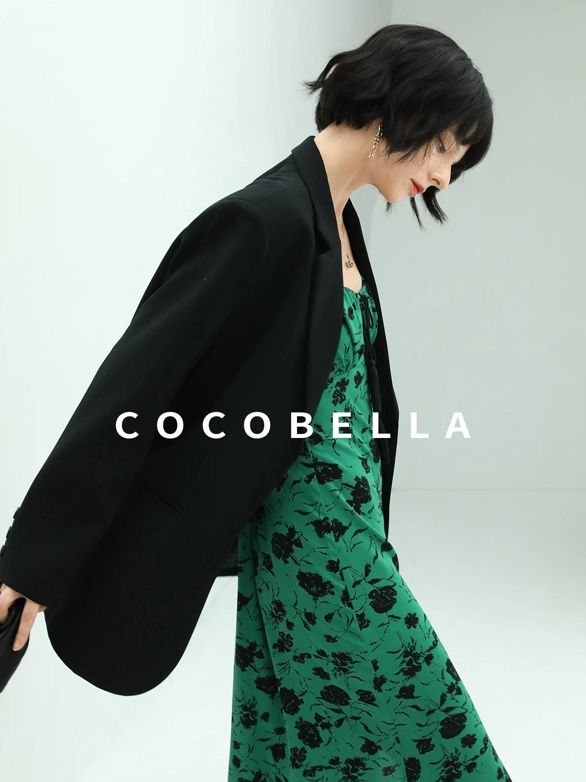 COCOBELLA Premium Polyester Straight Tailored Women Office Commute Black Blazers