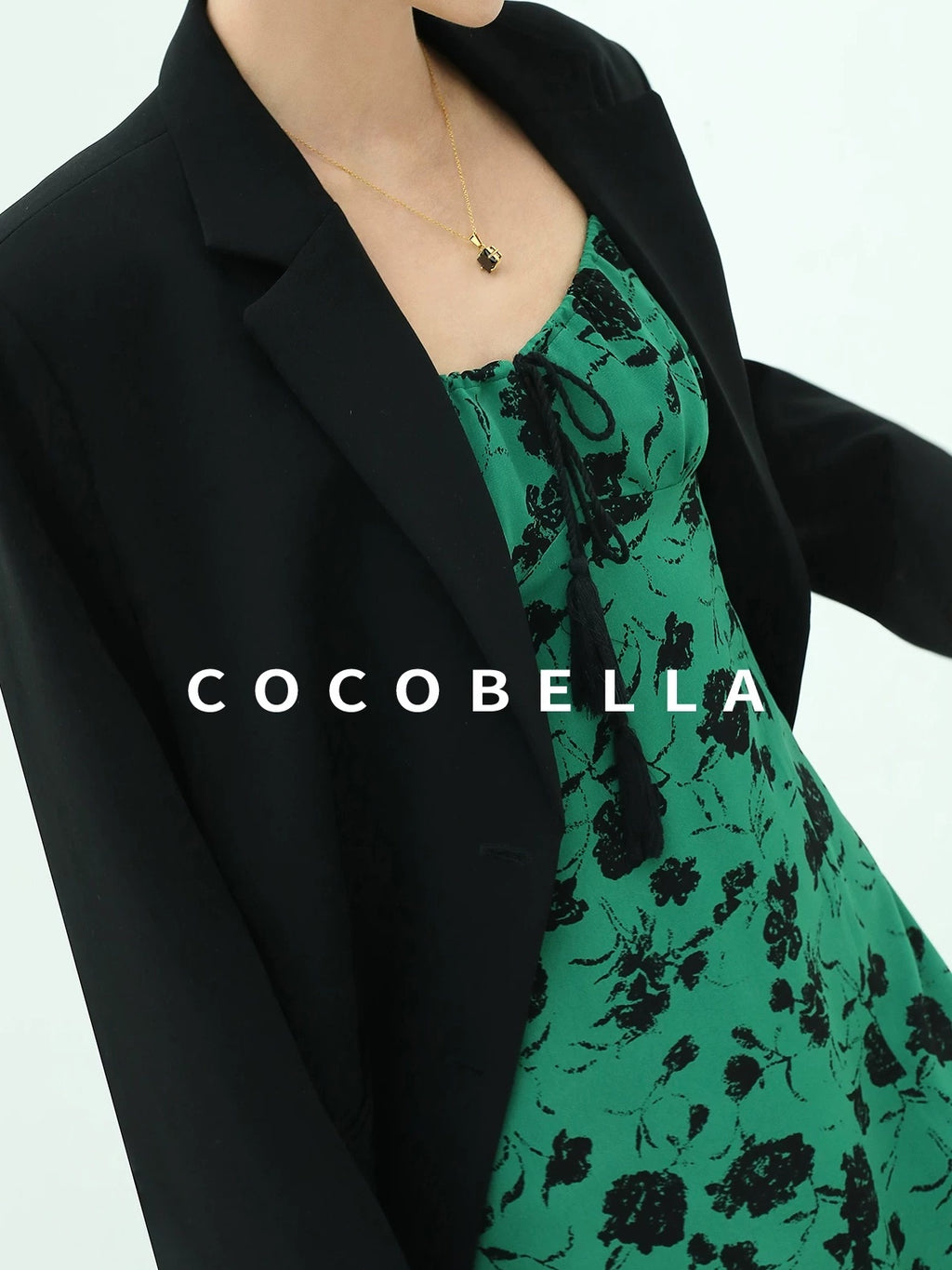 COCOBELLA Premium Polyester Straight Tailored Women Office Commute Black Blazers