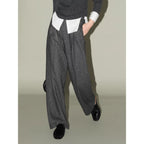 COCOBELLA_Premium_Tailored_Houndstooth_Wide_Leg_Minimal_Office_Women_Gray_Wool_Blend_Pants_MISSTT