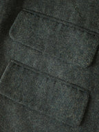 COCOBELLA Premium Wool Blend Seaweed Green Straight Cut Notch Lapel Women Office Blazers
