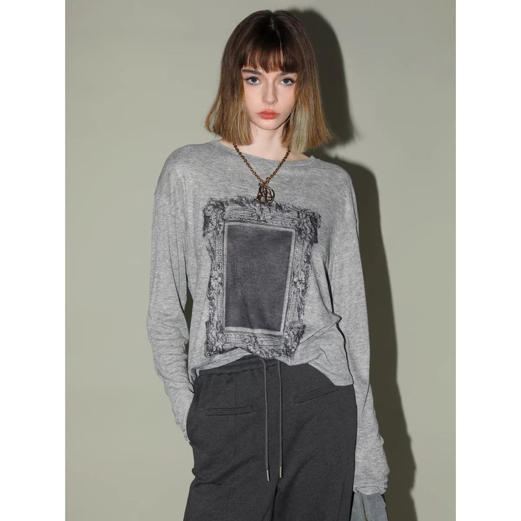 COCOBELLA_Printed_Loose_Fit_Ol_Commuter_Crew_Neck_Women_Long_Sleeve_Grey_Shirts_MISSTT