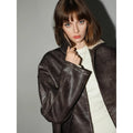 COCOBELLA_Pu_Patchwork_Relaxed_Fit_Street_Zip_Front_Turn_Collar_Chestnut_Padded_Jackets_MISSTT
