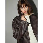 COCOBELLA_Pu_Patchwork_Relaxed_Fit_Street_Zip_Front_Turn_Collar_Chestnut_Padded_Jackets_MISSTT