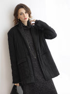 COCOBELLA_Quilted_Stretch_Blazer_Straight_Office_Short_Padded_Blazer_Padded_Jackets_MISSTT