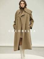 COCOBELLA Refined Wool Blend V Neck Sleeveless H Line Pullover Office Sweater Dresses
