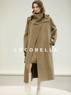 COCOBELLA Refined Wool Blend V Neck Sleeveless H Line Pullover Office Sweater Dresses