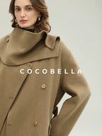 COCOBELLA Refined Wool Blend V Neck Sleeveless H Line Pullover Office Sweater Dresses
