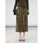 COCOBELLA_Retro_Green_Chinese_Tie_Detail_3D_Embellished_Mid_Waist_Pleated_Midi_Skirts_MISSTT
