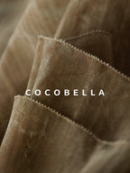 COCOBELLA Retro Office Pleated High Neck Loose Fit Long Sleeve Printed Women T-Shirts