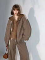 COCOBELLA Retro Plaid Button Pocket Natural Waist Office Straight Leg Pants