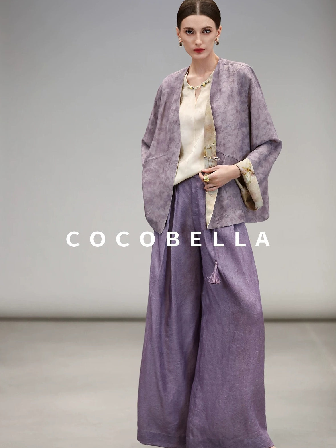 COCOBELLA Reversible Double Faced Jacquard Print Straight Cut Pockets Viscose Youth Coats