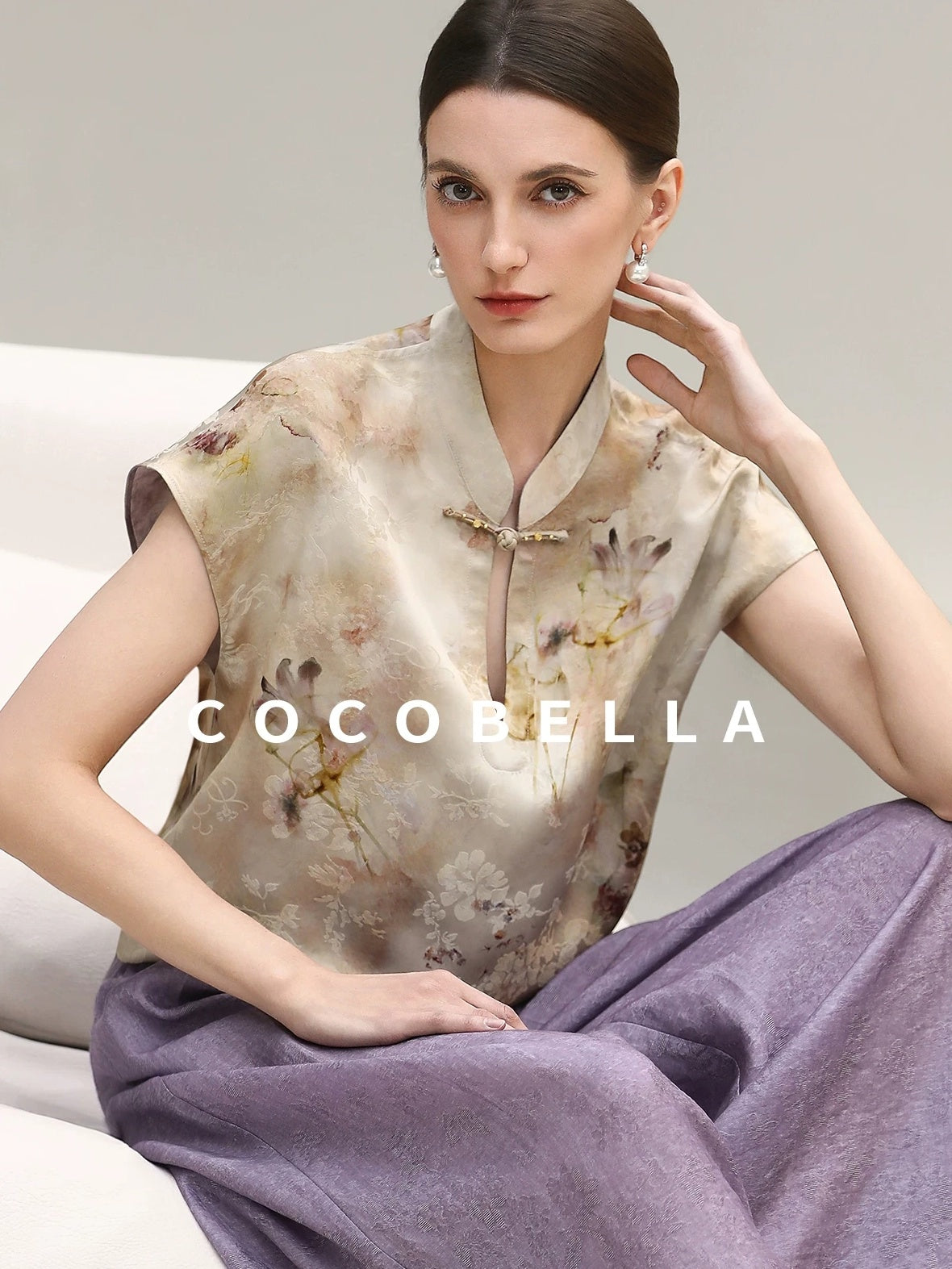 COCOBELLA Reversible Double Faced Jacquard Print Straight Cut Pockets Viscose Youth Coats