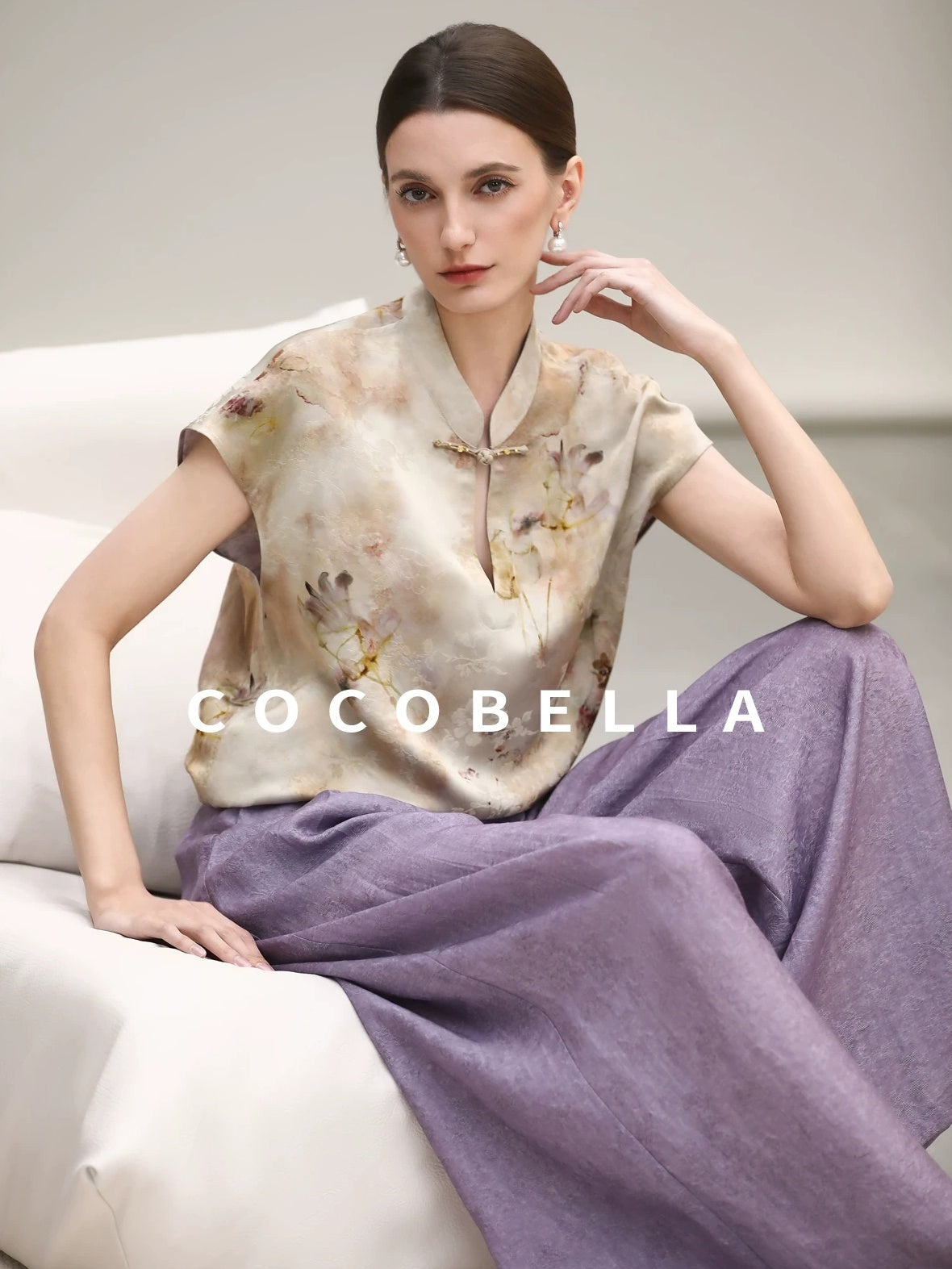 COCOBELLA Reversible Double Faced Jacquard Print Straight Cut Pockets Viscose Youth Coats