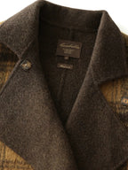 COCOBELLA Reversible Wool Blend Plaid British Straight Cut Women Tailored Mid Length Coats