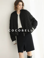 COCOBELLA Ruched Pocket Short Straight Fit Street Sporty Black Zip Front Padded Jackets