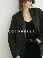 COCOBELLA Sculpted Tailoring Minimalist Straight Wide Leg Women Classic Black Pants