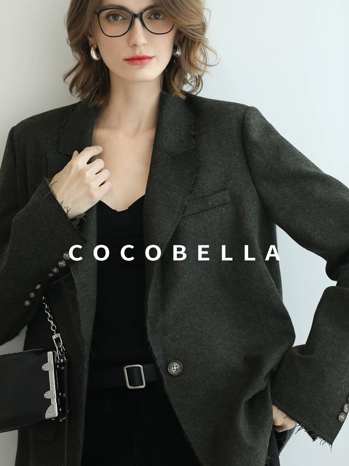 COCOBELLA Sculpted Tailoring Minimalist Straight Wide Leg Women Classic Black Pants