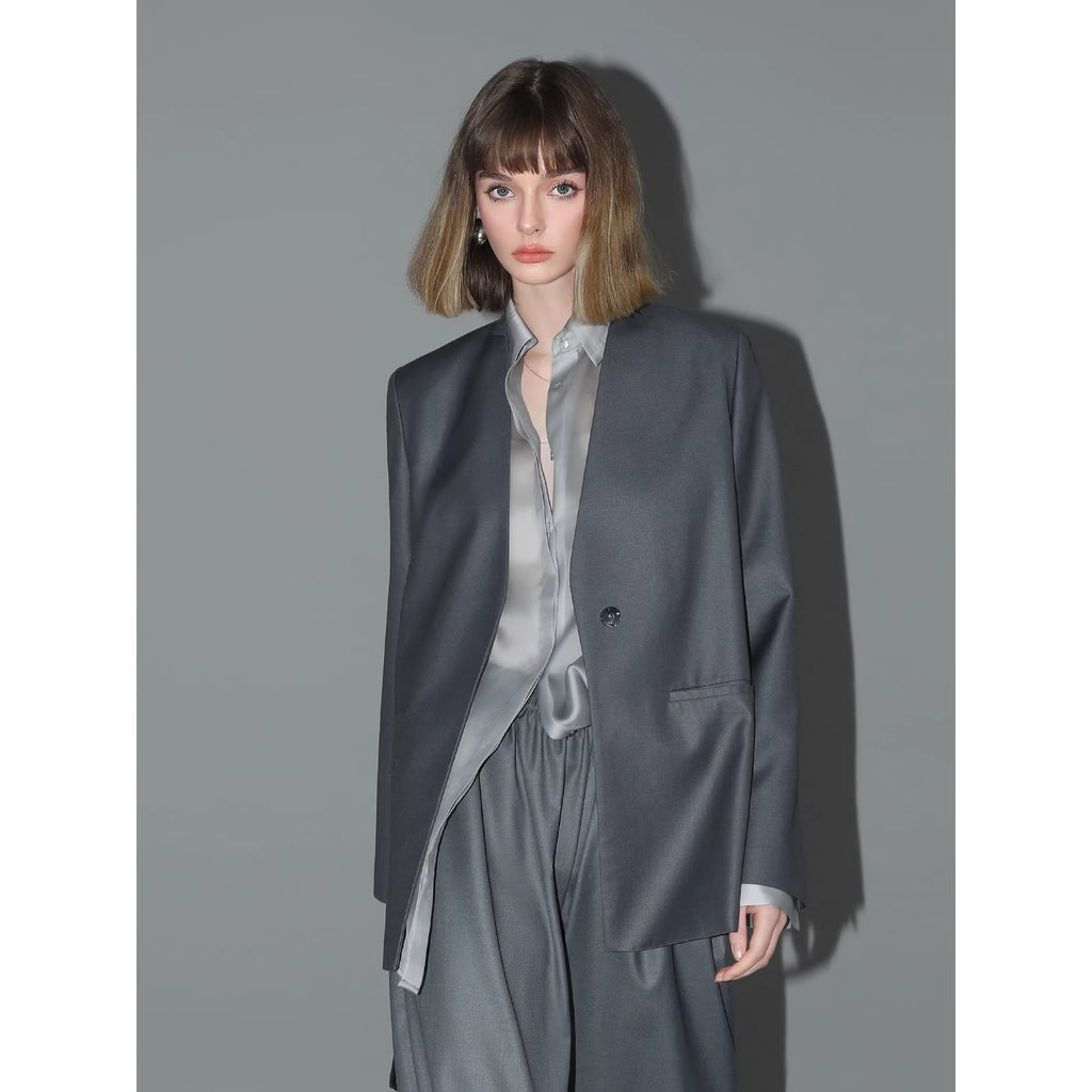 COCOBELLA_Sculpted_Tailoring_Straight_Collarless_Single_Button_Pockets_Women_Office_Blazers_MISSTT