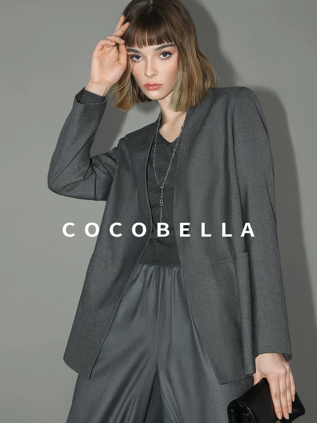 COCOBELLA Sculpted Tailoring Straight Collarless Single Button Pockets Women Office Blazers