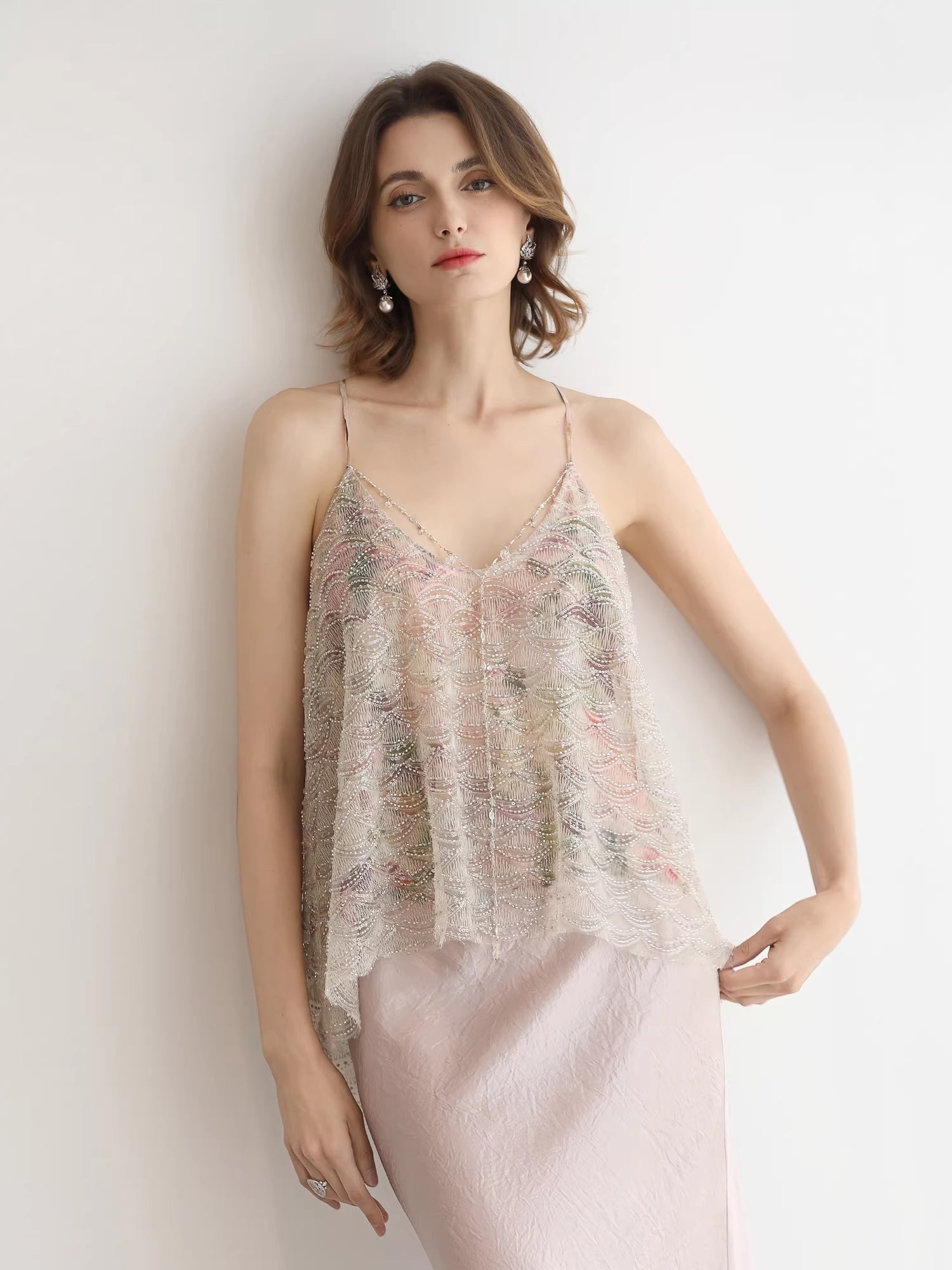 COCOBELLA_Sequin_Embroidered_3D_Luxury_V_Neck_Sleeveless_Camisole_Women_Tops_MISSTT
