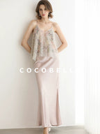 COCOBELLA Sequin Embroidered 3D Luxury V Neck Sleeveless Camisole Women Tops