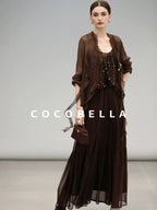 COCOBELLA Sequin Embroidered Casual Straight Patchwork Sleeveless Women Tank Tops