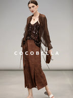 COCOBELLA Sequin Embroidered Casual Straight Patchwork Sleeveless Women Tank Tops