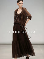 COCOBELLA Sequin Embroidered Casual Straight Patchwork Sleeveless Women Tank Tops