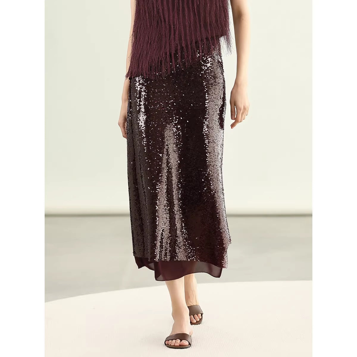 COCOBELLA_Sequin_Light_Luxury_V_Neck_Sleeveless_Straight_Fit_Women_Shirts_MISSTT