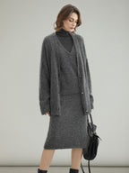 COCOBELLA Sequin Oversized Knit Cardigan Workwear Button Front Women Sweater