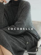 COCOBELLA Sequin Oversized Knit Cardigan Workwear Button Front Women Sweater