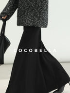 COCOBELLA Sequin Patchwork Elegant Fitted Mermaid Mid Waist Side Zipper City Black Dresses