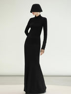 COCOBELLA Sequin Patchwork Elegant Fitted Mermaid Mid Waist Side Zipper City Black Dresses