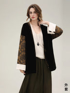 COCOBELLA_Shape_Retention_Modern_Chinese_Loose_Printed_3D_Embellished_Women_Velvet_Jackets_MISSTT