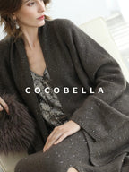 COCOBELLA Shimmer Chain V Neck Vacation Straight Tank Top For Women Platinum Gray Tops
